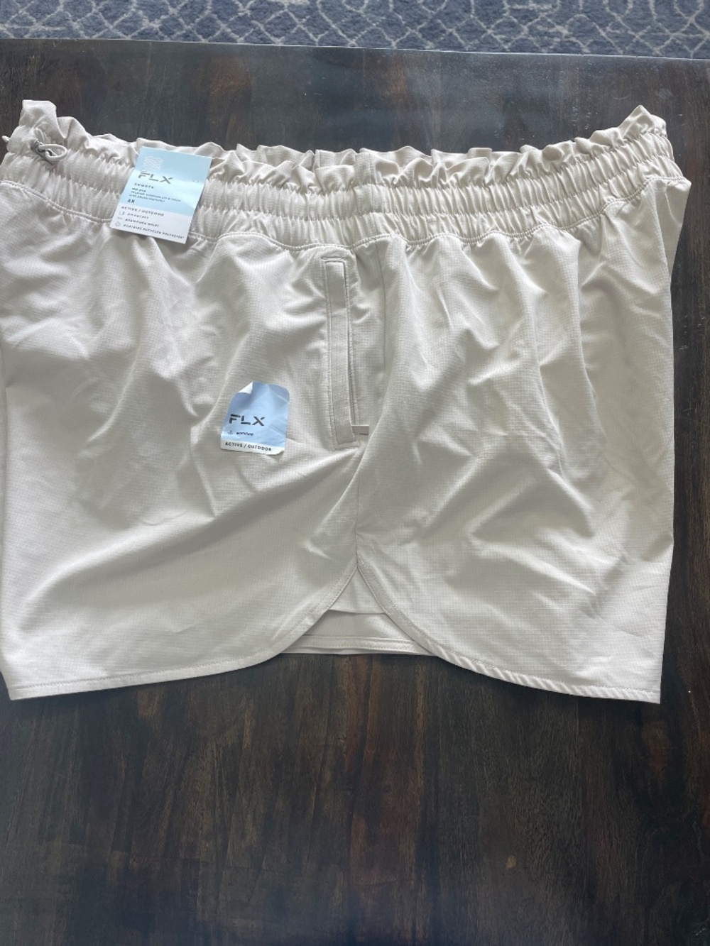 NEW FLX Mid Rise Shorts, Women’s Size 2X, Sand Trap - Picture 3 of 5